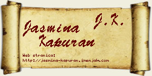 Jasmina Kapuran vizit kartica